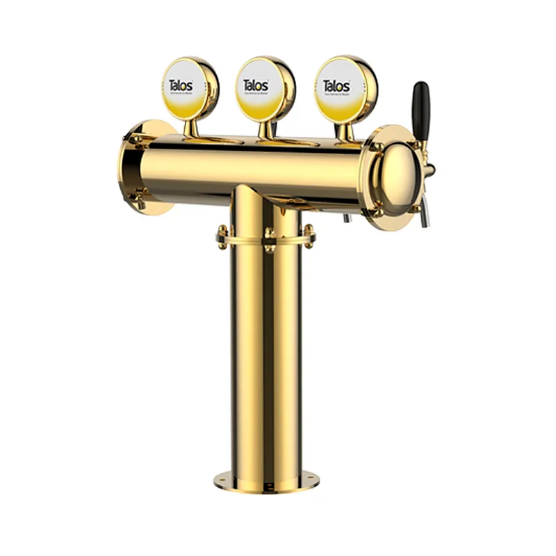 TALOS T Tower Stainless Steel 3 Tap Tower 102mm Beer Dispensing Equipment Draft Beer Tower (PVD, LED)