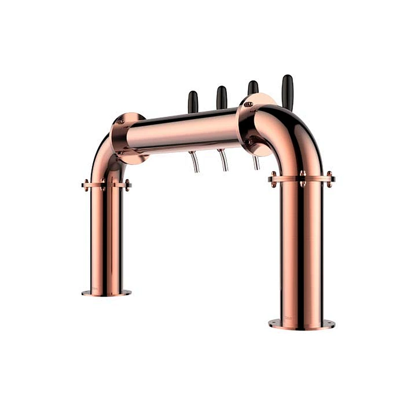 TALOS U Tower Stainless Steel 4 Tap Tower 85mm Beer Dispensing Equipment Draft Beer Tower (Red Bronze)