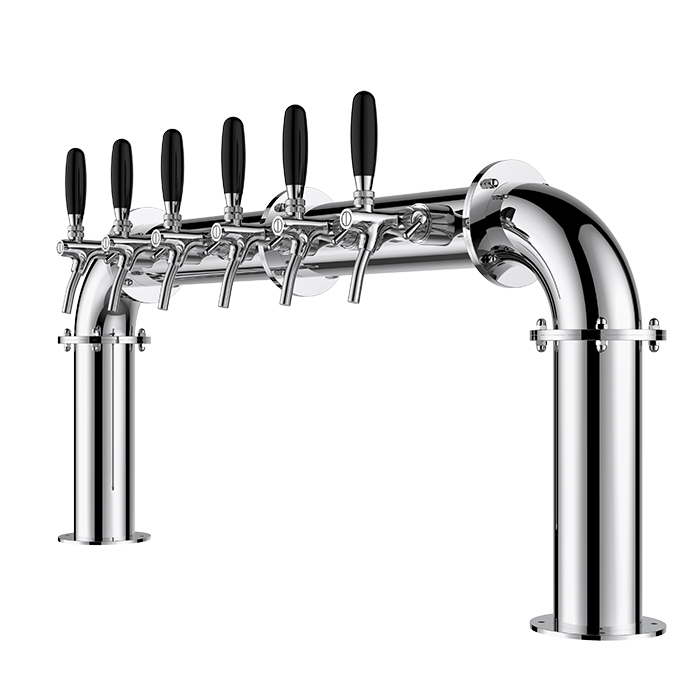TALOS U Tower Stainless Steel 6 Tap Tower 85mm Beer Dispensing Equipment Draft Beer Tower (Polished)