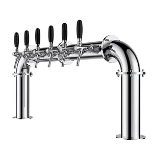 TALOS U Tower Stainless Steel 6 Tap Tower 85mm Beer Dispensing Equipment Draft Beer Tower (Polished)