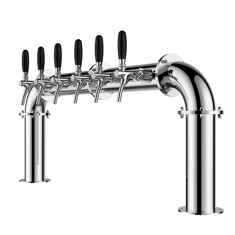 TALOS U Tower Stainless Steel 6 Tap Tower 85mm Beer Dispensing Equipment Draft Beer Tower (Polished)