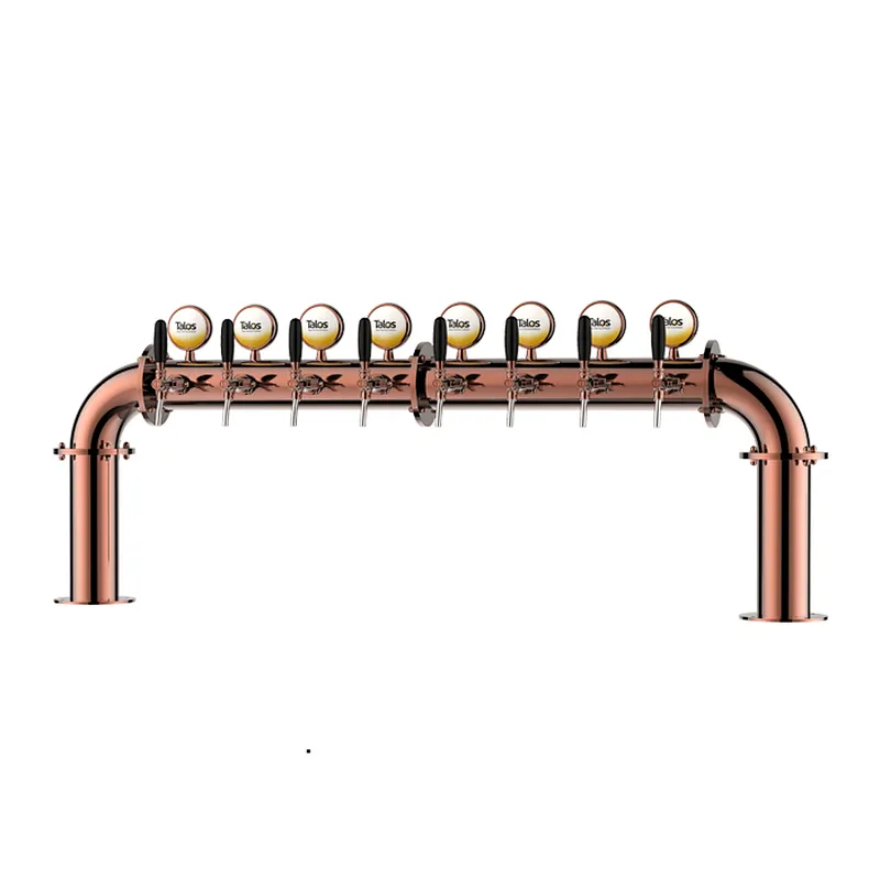 TALOS U Tower Stainless Steel 8 Tap Tower 102mm Beer Dispensing Equipment Draft Beer Tower (Red Bronze)