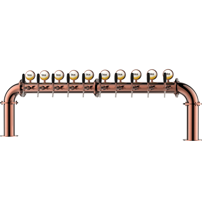 TALOS U Tower Stainless Steel 10 Tap Tower 102mm Beer Dispensing Equipment Draft Beer Tower (Red Bronze)