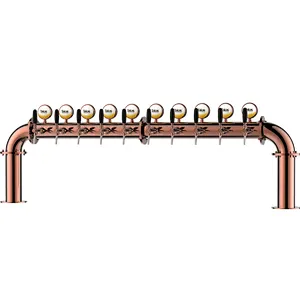 TALOS U Tower Stainless Steel 10 Tap Tower 102mm Beer Dispensing Equipment Draft Beer Tower (Red Bronze)