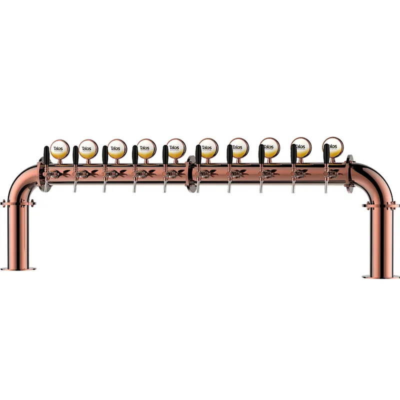 TALOS U Tower Stainless Steel 10 Tap Tower 102mm Beer Dispensing Equipment Draft Beer Tower (Red Bronze)