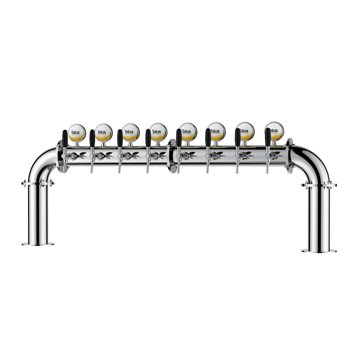 TALOS U Tower Stainless Steel 8 Tap Tower 102mm Beer Dispensing Equipment Draft Beer Tower (Polished)