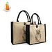 Wholesale Promotion Jute Grocery Shopping Burlap Beach Tote Bag With Handles