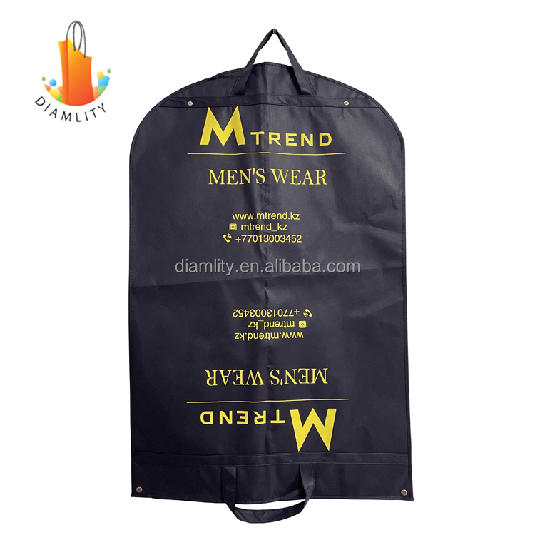 custom logo print eco-friendly non woven fabric foldable wedding dress mens suit garment bag