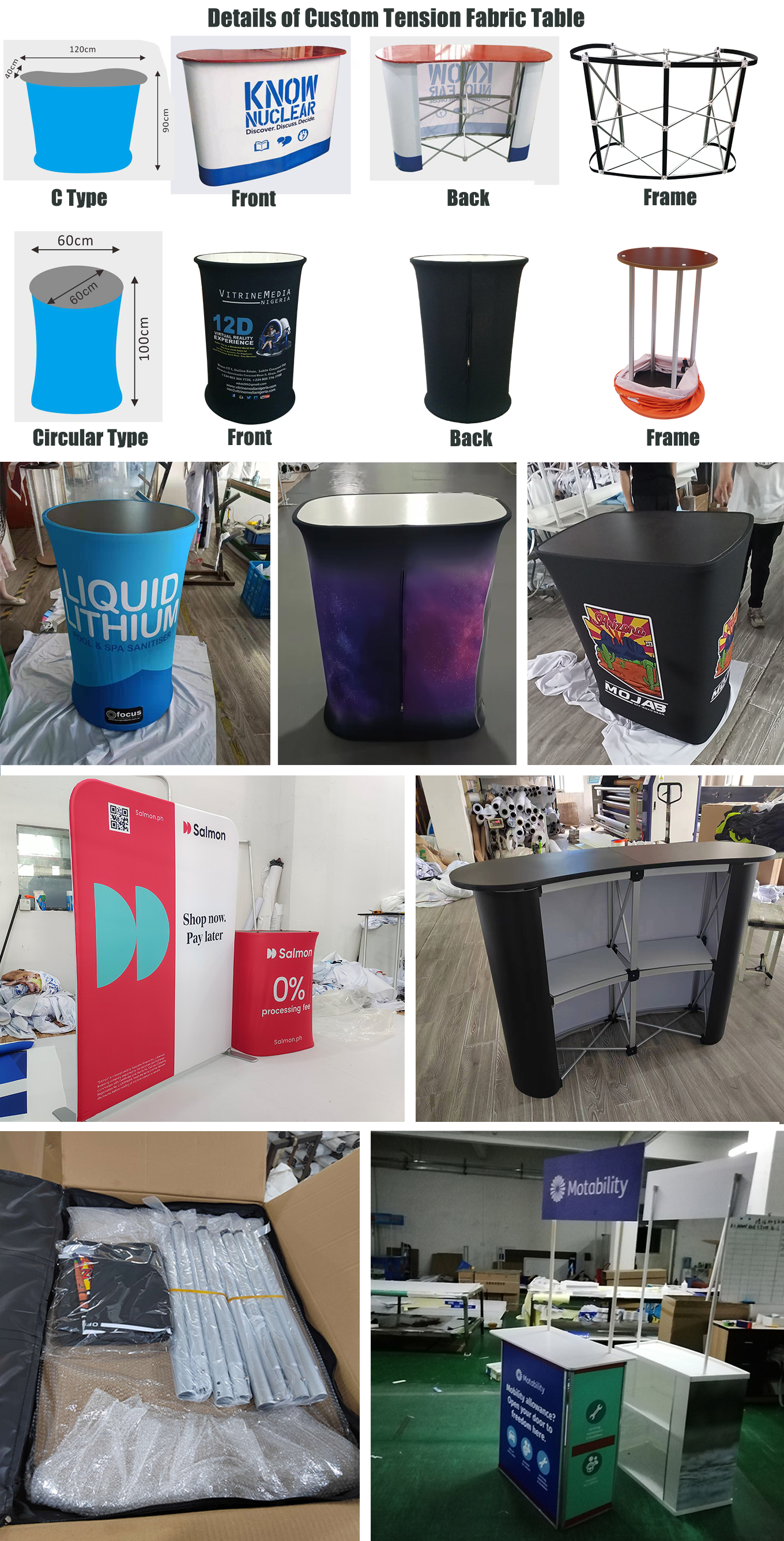 Details of Custom Tension Fabric Table