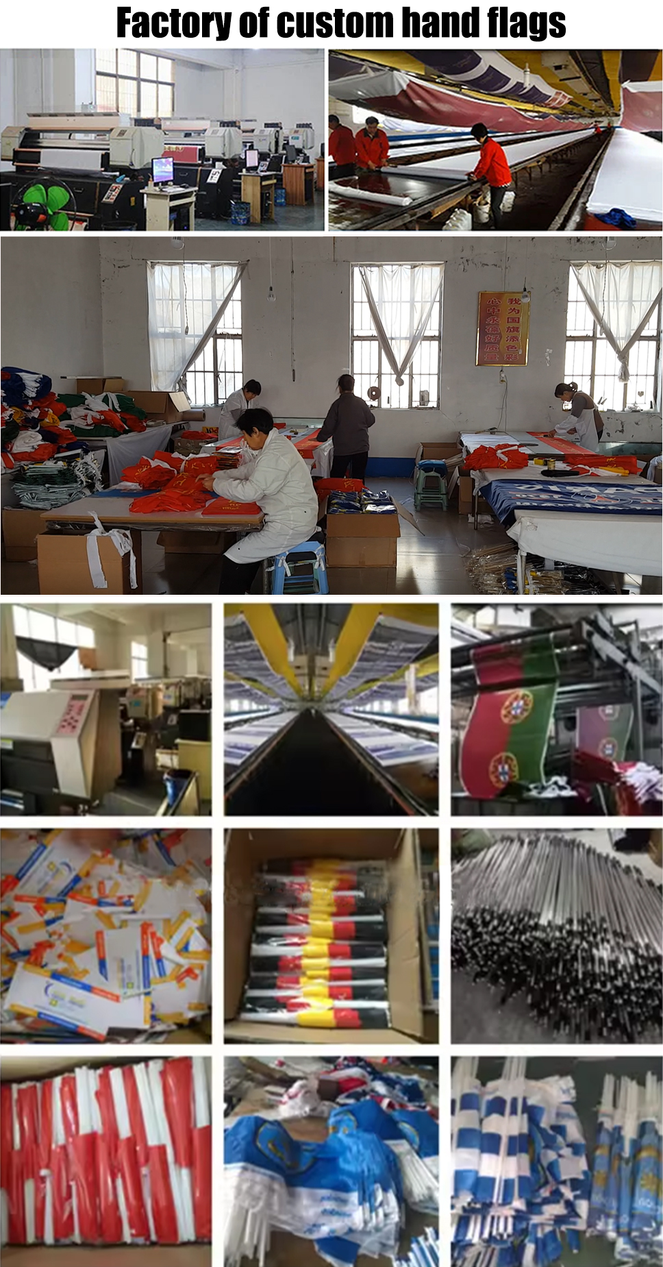 factory of small hand held flags
