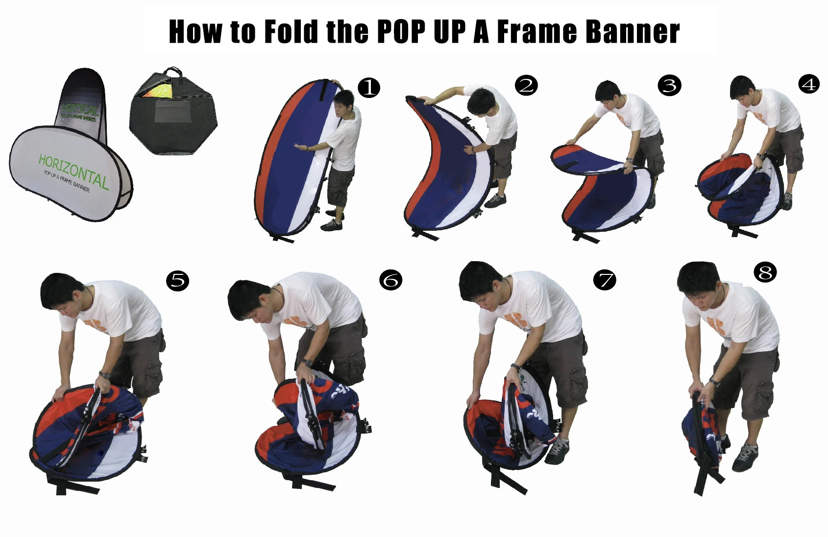 fold the pop up a frame banner