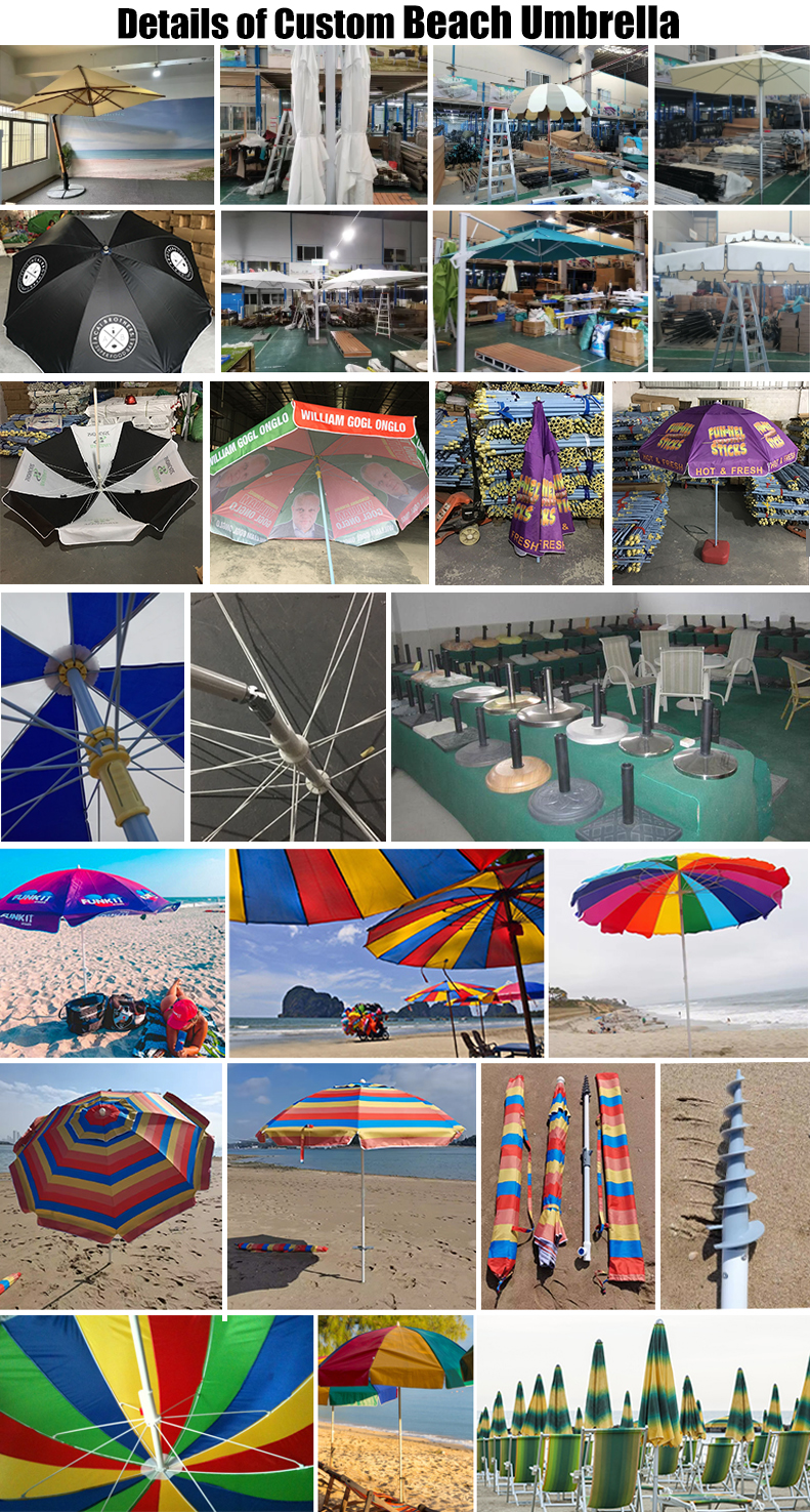 Details of custom beach umbrella