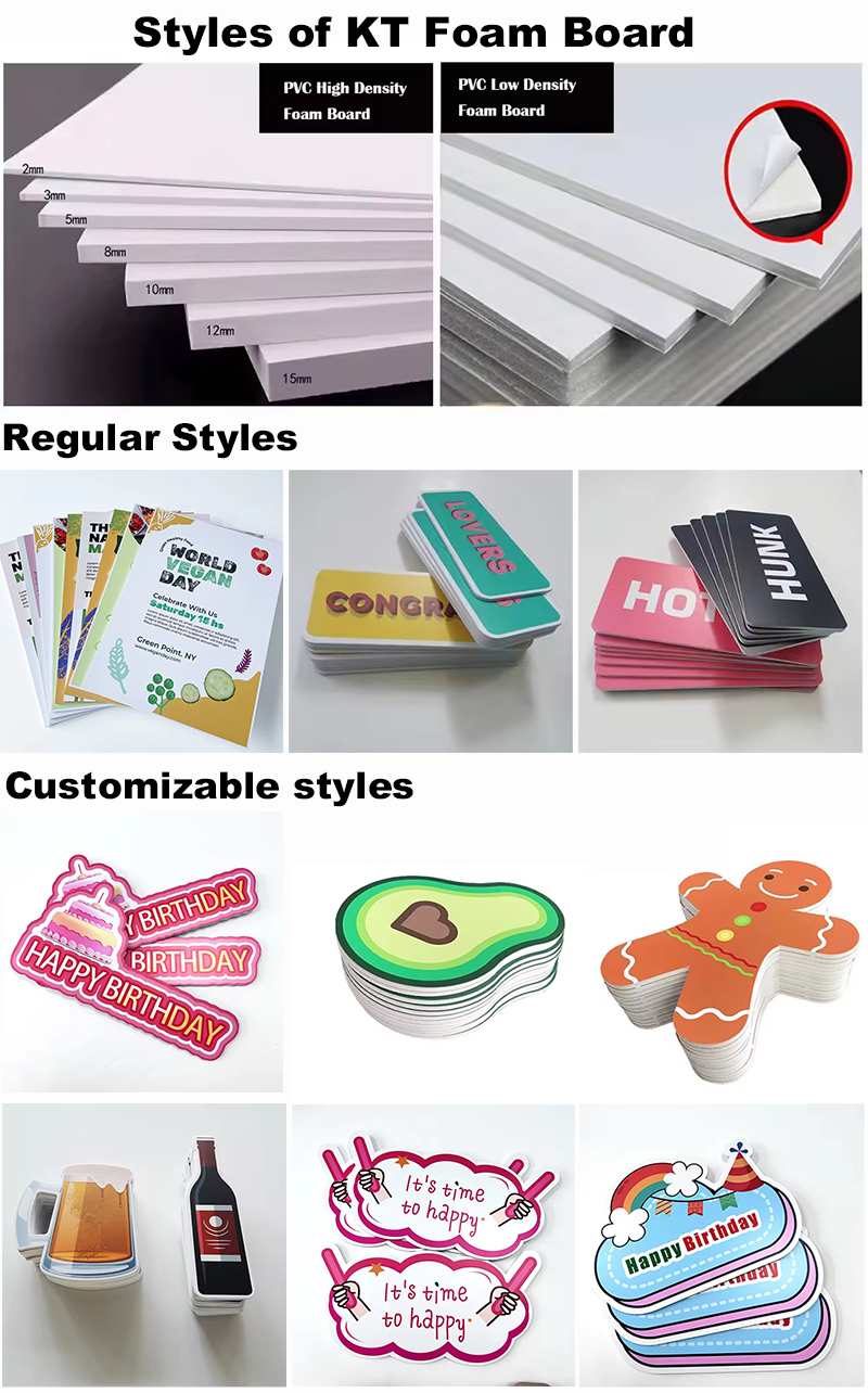 styles of kt foam board
