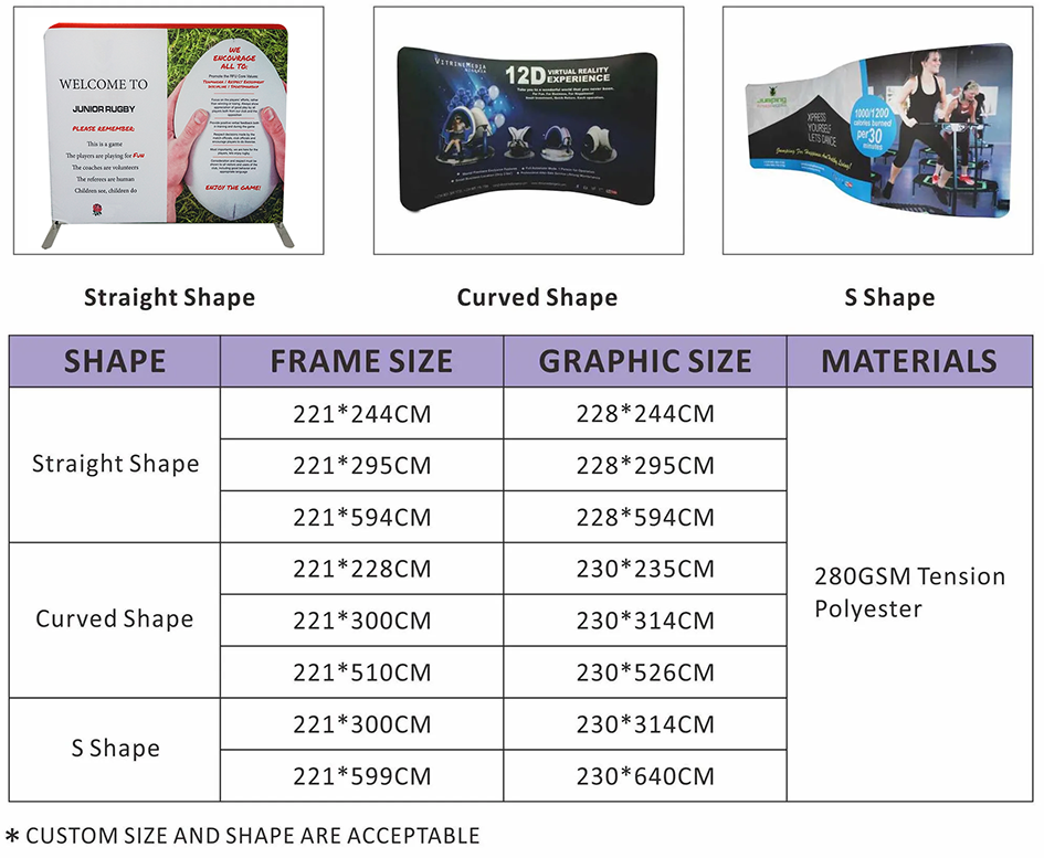 shape&size of custom backdrop