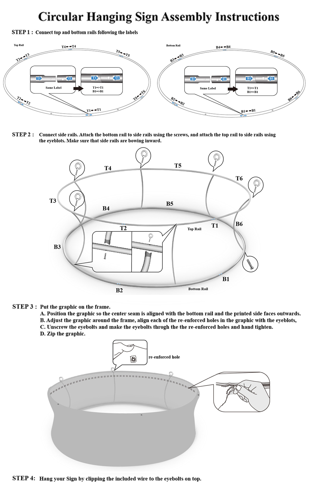 Installation method for circular ceiling