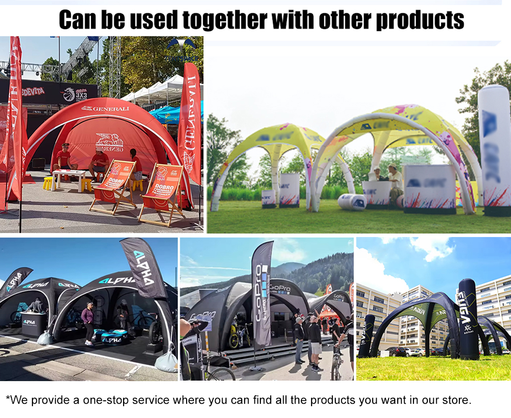 commercial tent together with others