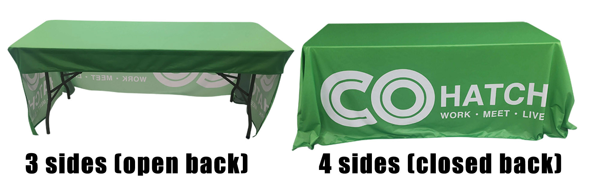Two opening methods available for selection table cloth