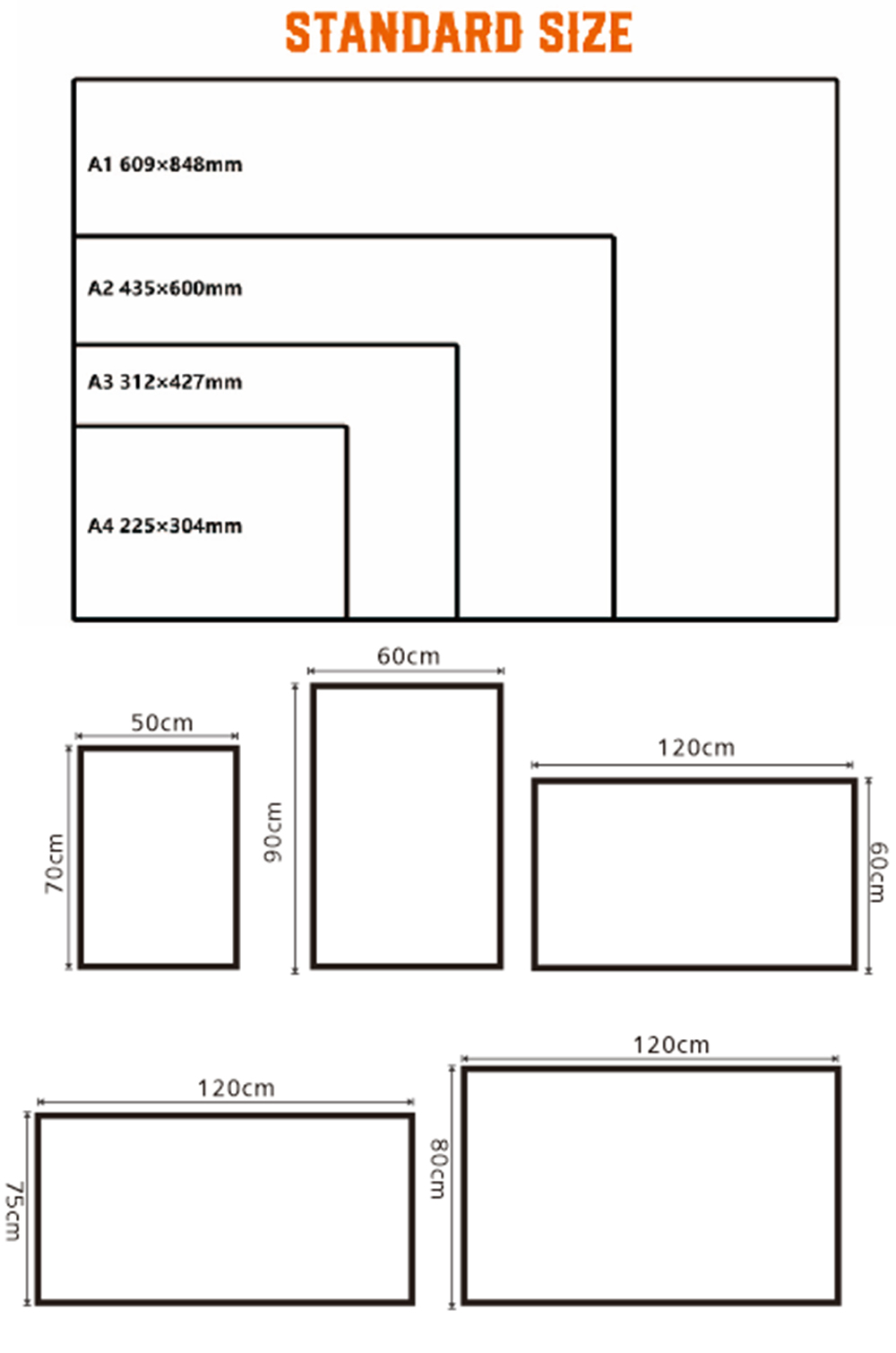 Size of LED poster stand