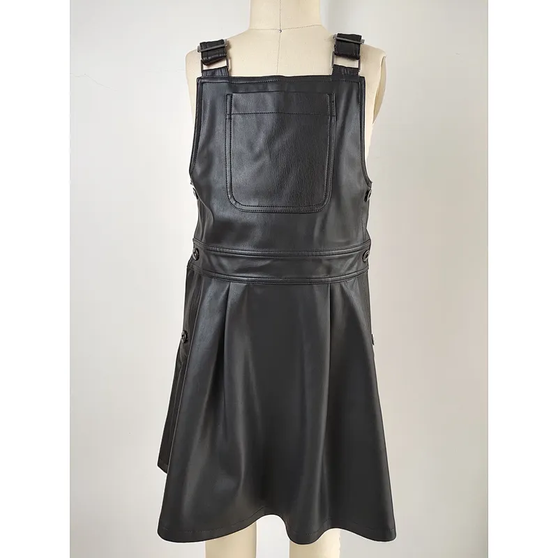 Fashion PU slip dress