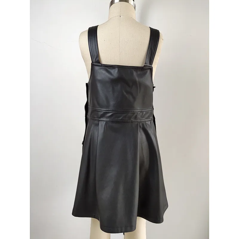 Fashion PU slip dress