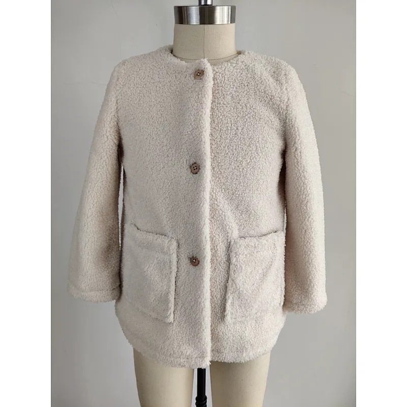 FTY supplier girls faux fur jacket
