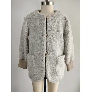 O Neck Faux Fur jacket