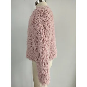 Long glossy kids faux fur Jacket