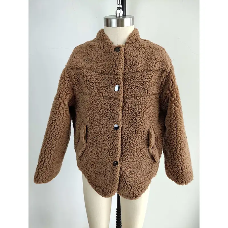 Girls high quality brown faux fur jacket
