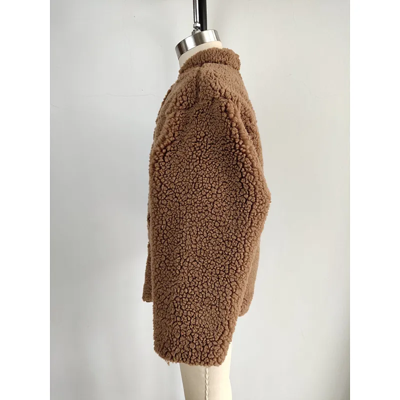 Girls high quality brown faux fur jacket