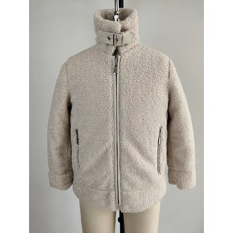 Lastest design fur jacket long coat for girls