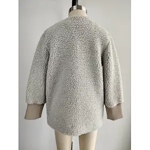 O Neck Faux Fur jacket