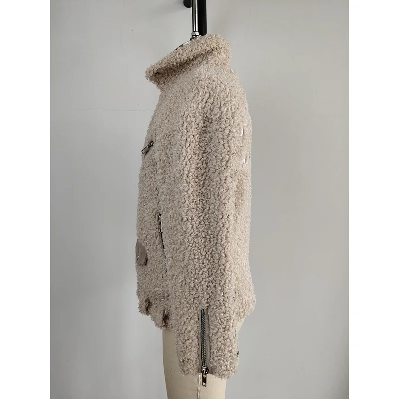 Handsome boys fake fur jacket