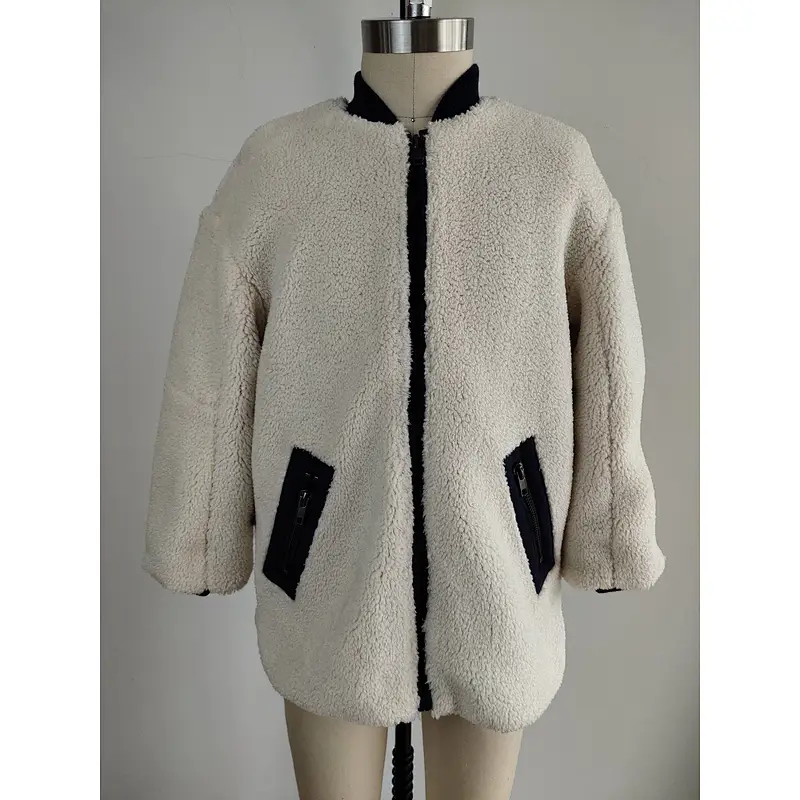 Pure white faux fur jacket for girls