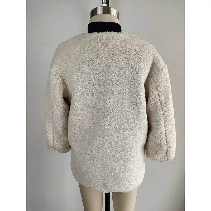 Pure white faux fur jacket for girls
