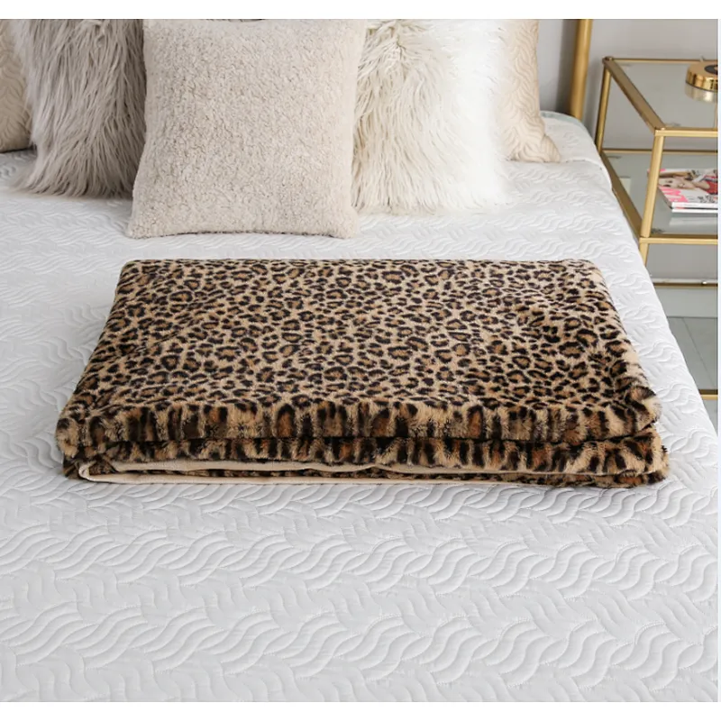 Leopard print soft blanket