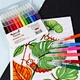Tenwin 5600 Customizable Drawing Marker 12 Art Watercolor Pens 24 Paint Coloring Pans Bright And Vivid Colors Brush Pen