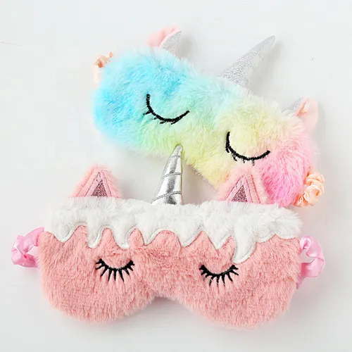 Cute Eye Mask Sleep Plush Unicorn Eye Mask 100% Blackout