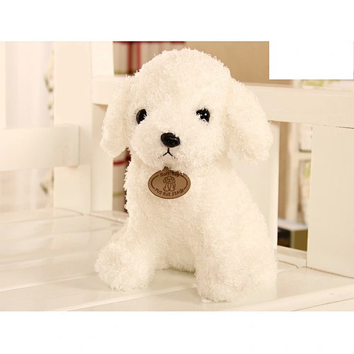 custom white Teddy dog stuffed animals brown Cute simulation soft dog plush toy stuffed soft dog doll small gifts wholesale