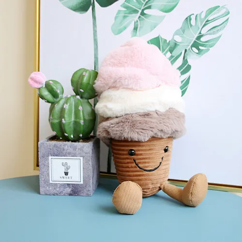 Sweet ice cream stuffed plush dolls ice cream soft toys