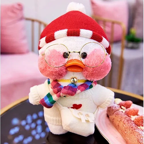 30cm Dress up Plush Stuffed Toys Doll Kawaii Cafe Cute Yellow Duck Plush Toys Girls Gifts Lovely Decoration Toys For Children.