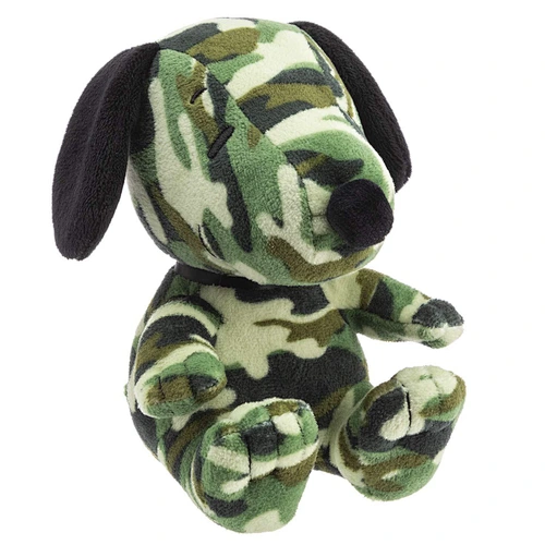 Cute sitting stuffed dog doll military dog plush toy company annual gift customizable logo