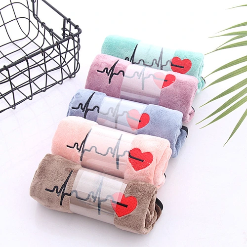 Wholesale microfiber towel 35 * 75 lovers bound embroidered towel soft absorbent cleanser customized logo