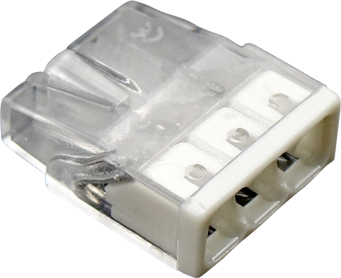 compact push wire connector for junction boxes,3-wire connector,transparent housing connector