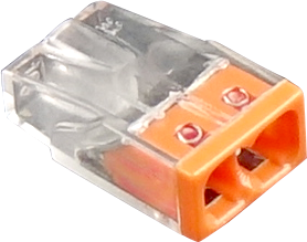 compact push wire connector for junction boxes,2-wire connector,transparent housing connector