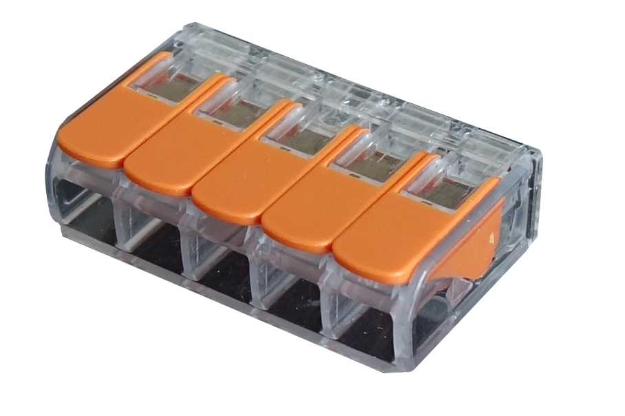 Wire Connectors, 221 Series Lever-Nuts Assortment,5-port,Compact Splicing Wire Connector