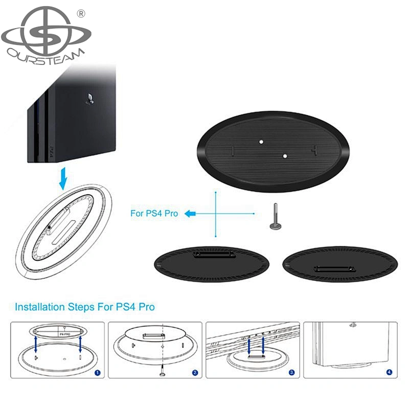 ABS Console Vertical Stand Dock Cradle for PS4 Pro and Slim Console