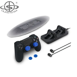 5 in 1 Gaming Accessories for PS4 Super Game Kit Charger Headset Vertical Stand Silicone Case