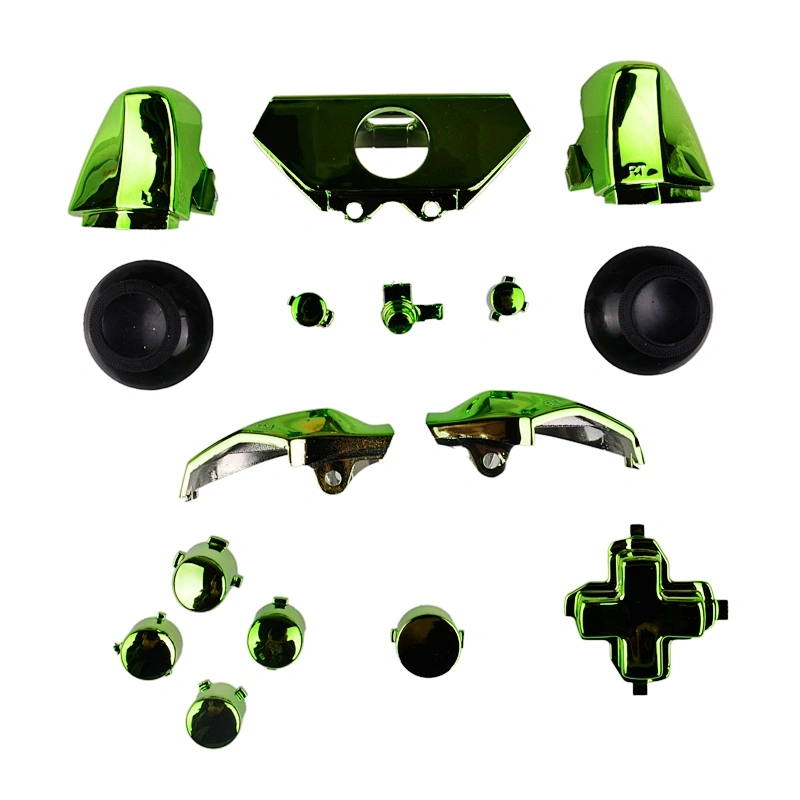 For Xbox One Controller Mod Kit Repair Parts Full Set Buttons Chrome Green