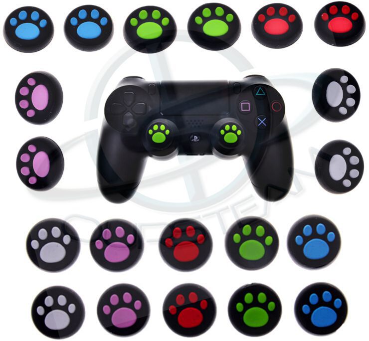 Footprint Pattern Silicone Thumbstick Grips for PS4