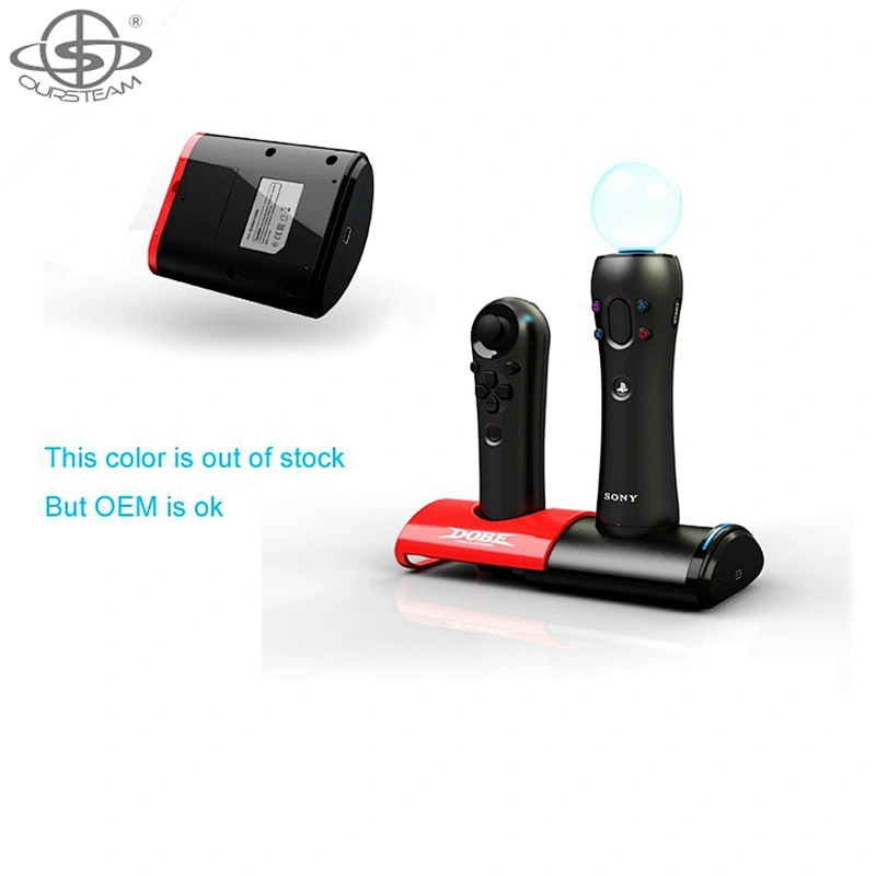 Retractable for PS MOVE Controller Dual Charging Dock with Cable